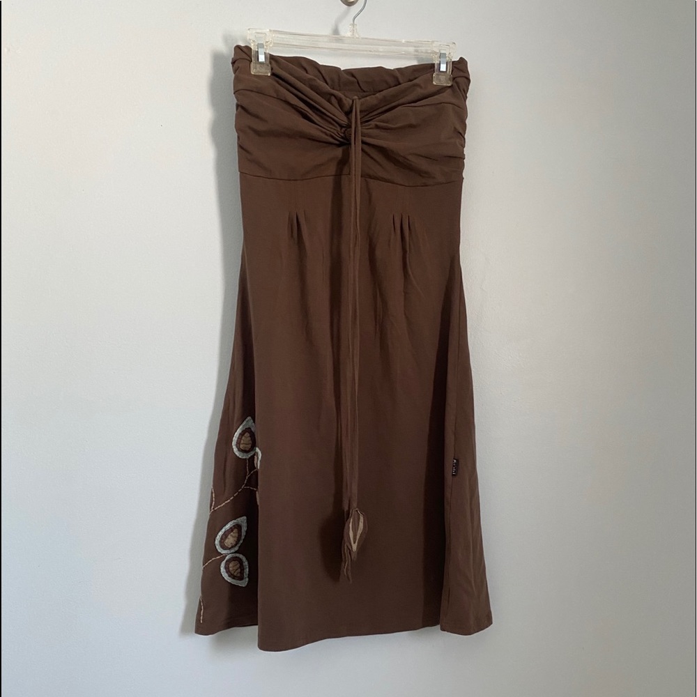 Brown strapless dress/skirt